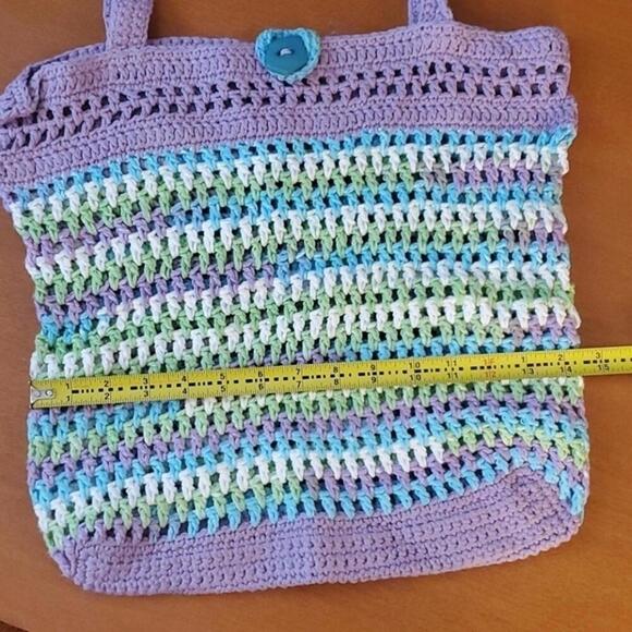 Colorful Handmade Crochet Tote Bag - Picture 4 of 4